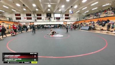 91 lbs 3rd Place Match - Jonathan Haney, Powell Middle School vs Chauncey Dalton, Cody Middle School