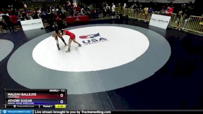 112 lbs Cons. Round 3 - Maleah Ballejos, California vs Athziri Guizar, Animal House Wrestling