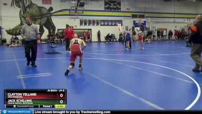 JV-5 lbs Round 2 - Jack Schilling, Cedar Rapids Jefferson vs Clayton Yelland, Williamsburg