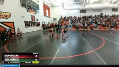 115 lbs Round 1 - Dylan Deboer, Powell Middle School vs Evan Williams, Riverton Middle School