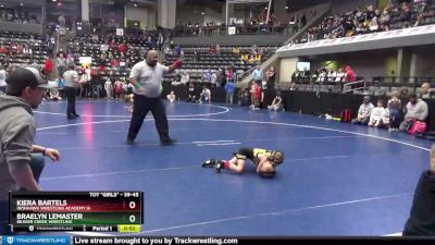 39-45 lbs Round 1 - Braelyn LeMaster, Beaver Creek Wrestling vs Kiera Bartels, Ironhawk Wrestling Academy IA