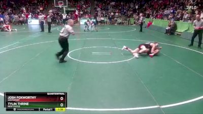 132 lbs Quarterfinal - Tylin Thrine, New Castle vs Josh Foxworthy, Southport