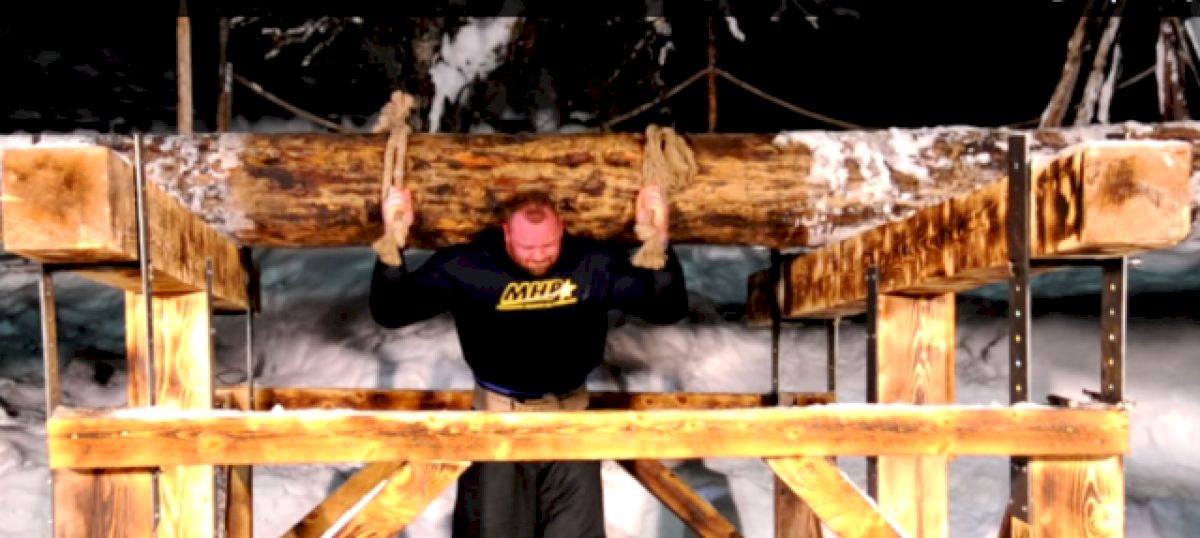 Hafthor Bjornsson Carries 1,433 Lbs. Log 