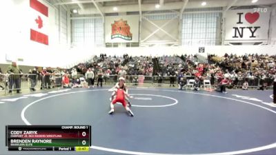 71 lbs Champ. Round 1 - Cody Zaryk, Fairport Jr. Red Raiders Wrestling vs Brenden Raynore, Brawlers Elite