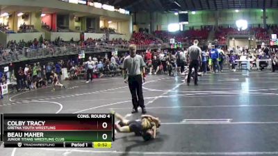 53 lbs Cons. Round 4 - Beau Maher, Junior Titans Wrestling Club vs Colby Tracy, Gretna Youth Wrestling