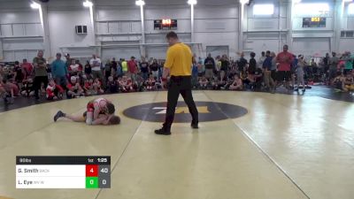 90 lbs Round 2 - Griffin Smith, Backyard Brawlers vs Liam Eye, WV Wild 2