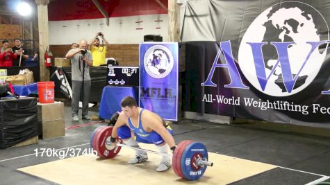 Pat Mendes Snatches 182kg, Clean & Jerks 208kg, Squats 280kg