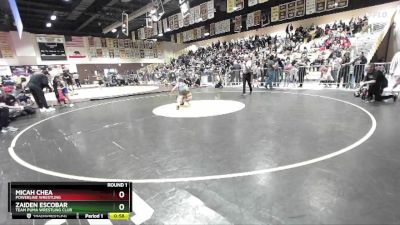 93 lbs Round 1 - Zaiden Escobar, Team Puma Wrestling Club vs Micah Chea, Powerline Wrestling