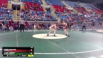 120 lbs Placement Matches (8 Team) - Aiden Keilman, W4-Minot vs Luke Conroy, E2-Fargo Davies