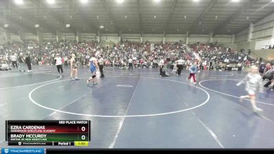 160 lbs 3rd Place Match - Ezra Cardenas, Sanderson Wrestling Academy vs Brady McCurdy, Uintah Jr High Wrestling