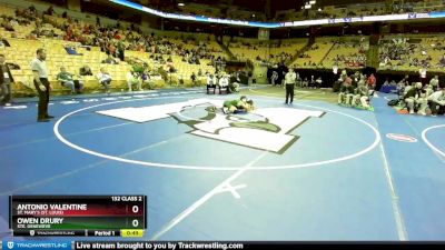 132 Class 2 lbs Cons. Round 2 - Antonio Valentine, St. Mary`s (St. Louis) vs Owen Drury, Ste. Genevieve