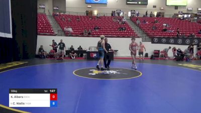 55 kg Cons 16 #2 - Keagan Albers, Rochelle Wrestling Club vs Carter Wallis, Thoroughbred Wrestling Academy (TWA)