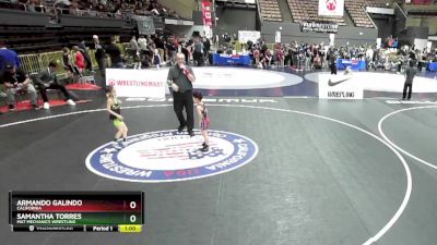 49 lbs Cons. Round 2 - Armando Galindo, California vs Samantha Torres, Mat Mechanics Wrestling