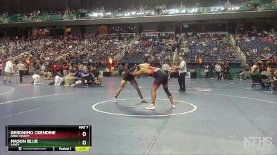 4A 220 lbs Quarterfinal - Geronimo Oxendine, Hoke County vs Mason Blue, Laney