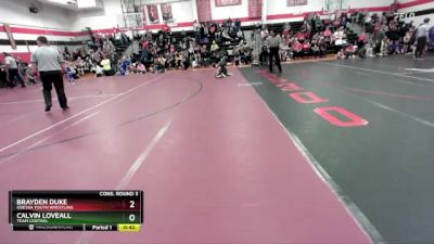 75-80 lbs Cons. Round 3 - Calvin Loveall, Team Central vs Brayden Duke, Odessa Youth Wrestling