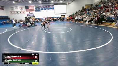 115 lbs Semifinal - Avianca Guzman, Laramie vs Lilly Quintanilla, Thermopolis