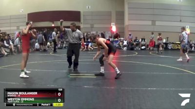 125 lbs Round 4 (6 Team) - Mason Boulanger, BadBass vs Weston Emmons, Team Alpha