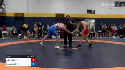 74 kg Consolation - Joey Lavallee, Titan Mercury Wrestling Club (TMWC) vs Branson Ashworth, Wyoming Wrestling Reg Training Ctr