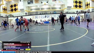 195 lbs 7th Place Match - Mason Grubb, Bloomington South Wrestling Club vs Cristian Gomez, Jennings County Wrestling Club