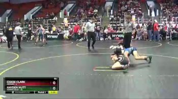 92 lbs Finals (8 Team) - Hayden Nutt, Dundee Blue vs Chase Clark, Hudson