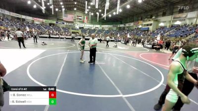 90 lbs Consi Of 8 #2 - Benjamin Gomez, Wellington vs Braiden Sidwell, Highland Middle School