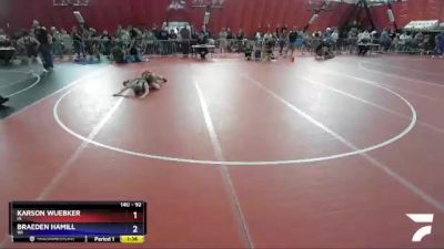 92 lbs Champ. Round 2 - Karson Wuebker, IA vs Braeden Hamill, WI