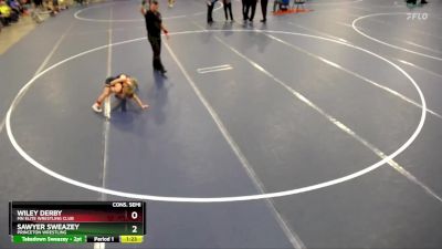 58 lbs Cons. Semi - Wiley Derby, MN Elite Wrestling Club vs Sawyer Sweazey, Princeton Wrestling