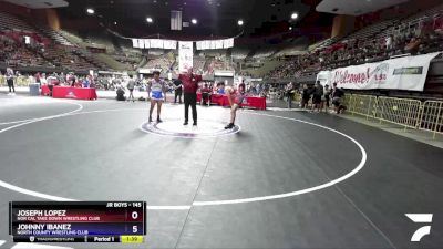 145 lbs Quarterfinal - Joseph Lopez, Nor Cal Take Down Wrestling Club vs Johnny Ibanez, North County Wrestling Club