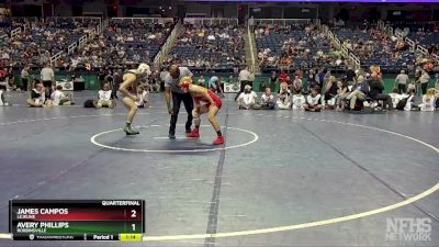 1A 132 lbs Quarterfinal - James Campos, Lejeune vs Avery Phillips, Robbinsville