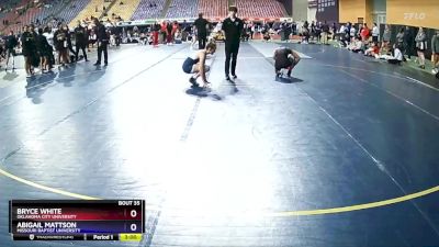 130 lbs Round 2 - Abigail Mattson, Missouri Baptist University vs Bryce White, Oklahoma City University