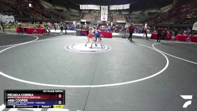 112 lbs 1st Place Match - Micaela Correa, Righetti High School Wrestling vs Abbi Cooper, Community Youth Center - Concord Campus Wrestling