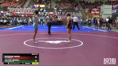 135 lbs Champ. Round 1 - McKenzie Simon, Holcomb HS vs Payton Newell, Clearwater HS