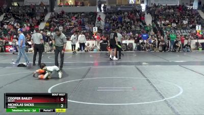 43 lbs Quarterfinal - Nicholas Sacks, Carroll vs Cooper Bailey, Beloit