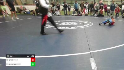 K-2 B lbs Rr Rnd 1 - Bryce Grant, Red Roots Wrestling Club vs Ethan Almanzar, Prophecy