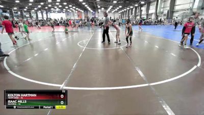 72 lbs Rd# 1 9:00am Friday - Kolton Hartman, Team Ohio vs Isaac Mills, Olympia