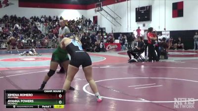 Champ. Round 1 - Ximena Romero, Villa Park vs Ayanna Powers, Palmdale