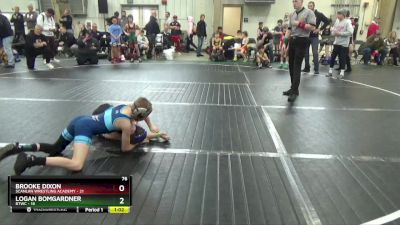 76 lbs Round 1 (6 Team) - Brooke Dixon, Scanlan Wrestling Academy vs Logan Bomgardner, BTWC