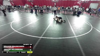 106 lbs Cons. Semi - Gregory Hellendrung, Wisconsin vs Benjamin Braunschweig, RT Elite Wrestling