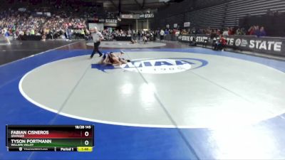 1B/2B 145 Quarterfinal - Tyson Portmann, Willapa Valley vs Fabian Cisneros, Granger