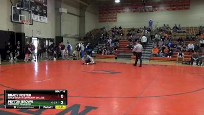 125 lbs Quarterfinal - Brady Foster, Cloud County Community College vs Peyton Brown, Northeast Oklahoma