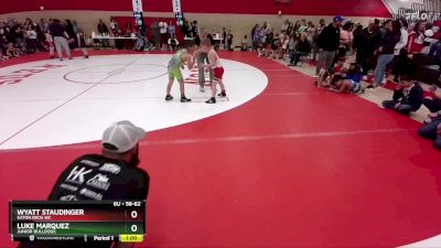 58-62 lbs Round 3 - Wyatt Staudinger, Eaton Reds WC vs Luke Marquez, Junior Bulldogs