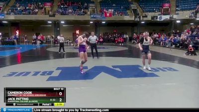 165 lbs Prelim - Jack Patting, Augustana College (Illinois) vs Cameron Cook, University Of The Ozarks (Arkansas)