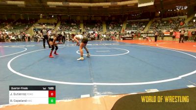 98 lbs Quarterfinal - Justice Gutierrez, Pomona Elite vs Bailey Copeland, Keystone Wrestling Club