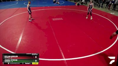 100 lbs Champ. Round 1 - Owen Myrvik, Minneota vs Dylan Keeler, Buffalo