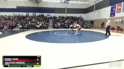 120 lbs Quarterfinal - Mason James, Riverside vs Sebastian Cisneros, Chelan