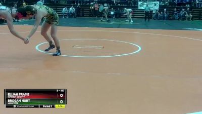 3 - 157 lbs Semifinal - Brogan Hurt, Lafayette vs Elijah Frame, Warren County