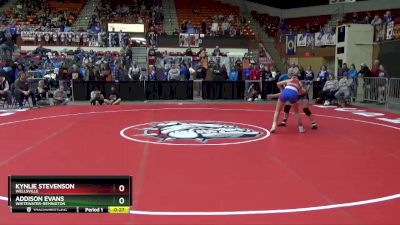 115 lbs Cons. Round 2 - Kynlie Stevenson, Wellsville vs Addison Evans, Whitewater-Remington