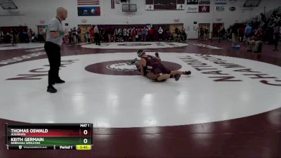 133 lbs Champ. Round 1 - Keith Germain, Nebraska Wesleyan vs Thomas Oswald, Augsburg