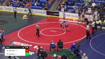 117 lbs Round Of 32 - Anastasios Kiprislis, Southern Lehigh vs Nolan Savage, Williams Valley