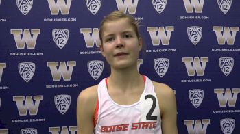 Allie Ostrander after running the NCAA lead in the 3K at Husky